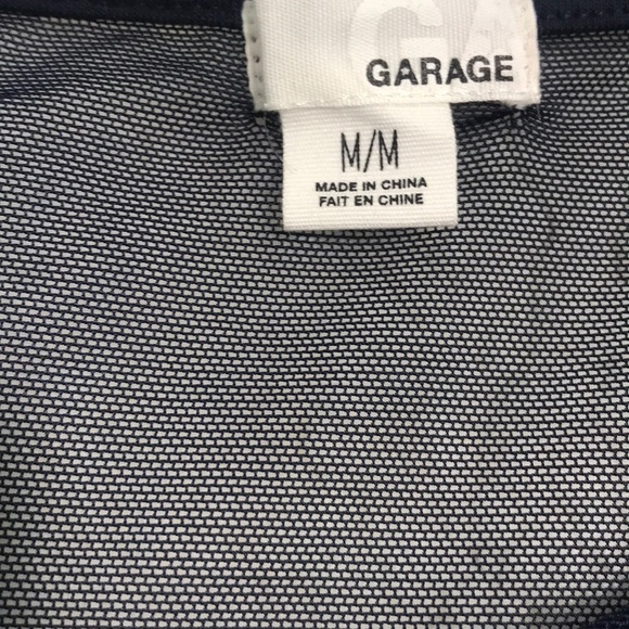 Garage navy mesh sleeve top - Picture 2 of 3